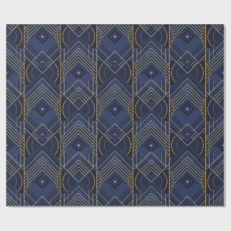 Art Deco Geometrisk Upplyftning - Blå Presentpapper