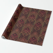 Art Deco Geometrisk Upplyftning - Vinröd