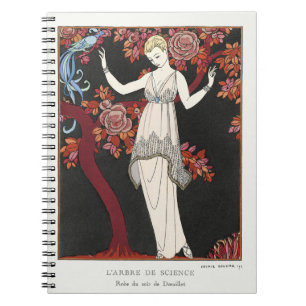 Art Deco George Barbier Vintage Mode Fågel Konst Anteckningsbok
