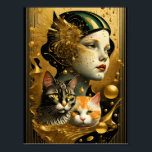Art Deco Girl and cat Poster<br><div class="desc">Underbar poster utformning. Du kommer att kärlek det som andra. Du kan fritt använda den här designen för andra produkter som du gillar eller anpassa och lägga till texten. Följ mig för mer. Tack. Ha en trevlig dag.</div>