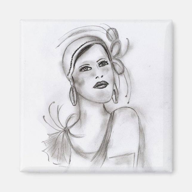 Art Deco Girl Magnet (Framsidan)