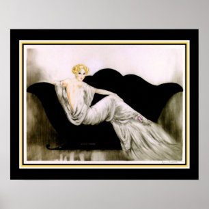 Art Deco "Girl on the Black Soffa" Poster