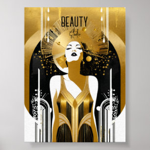 Art Deco Girl - skönhet Poster