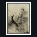 Art Deco "Girl with Hund" av Louis Icart 12 x 16 Poster<br><div class="desc">Unik utskrift av Louis Icart "Girl with Hund"</div>