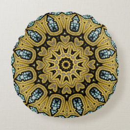 Art Deco Glam Diam Guld Round Pillow Rund Kudde