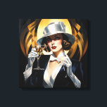 Art Deco Glam: Guld Woman Canvastryck<br><div class="desc">Tjugotio dagar Art Deco stil porträtt av en vackert klädd kvinna</div>