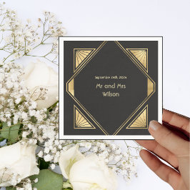 Art Deco Glam Vintage bröllop Dinner Cocktail Pappersservett
