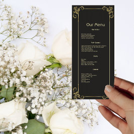 Art Deco Glam Vintage bröllop Dinner Menu Meny
