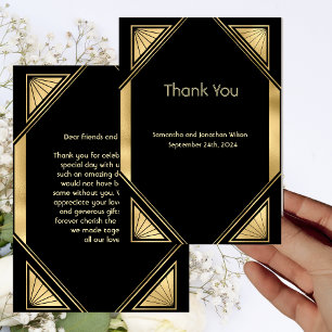 Art Deco Glam Vintage - tackkort Inbjudningar