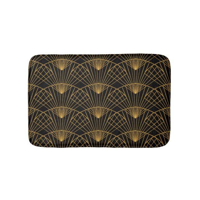 Art Deco Glamor: Golden Fläkt. Badrumsmatta (Framsidan)