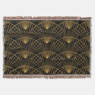 Art Deco Glamor: Golden Fläkt. Filt
