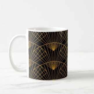 Art Deco Glamor: Golden Fläkt. Kaffemugg