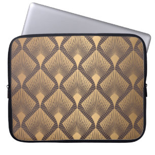 Art Deco Glamor: Golden Scales. Laptop Fodral