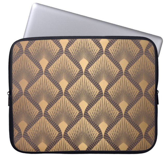 Art Deco Glamor: Golden Scales. Laptop Fodral (Framsidan)