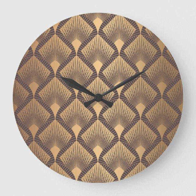 Art Deco Glamor: Golden Scales. Stor Klocka (Framsida)