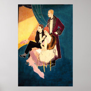 Art Deco Glamor ~ på teatern Poster