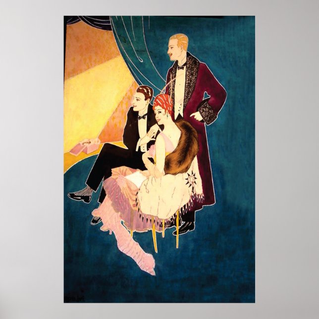 Art Deco Glamor ~ på teatern Poster (Framsidan)