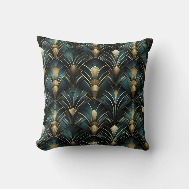 Art Deco Glamor Velvet Pillow Kudde (Framsida)
