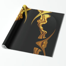 Art Deco Glamour: Abstract Liquid Gold Luxury Gift Presentpapper