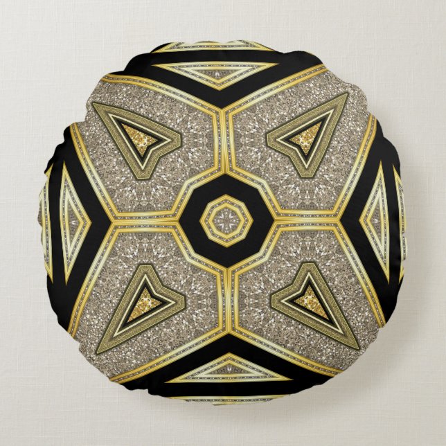 Art Deco Globe Glam Rund Kudd Kudde (Framsidan)