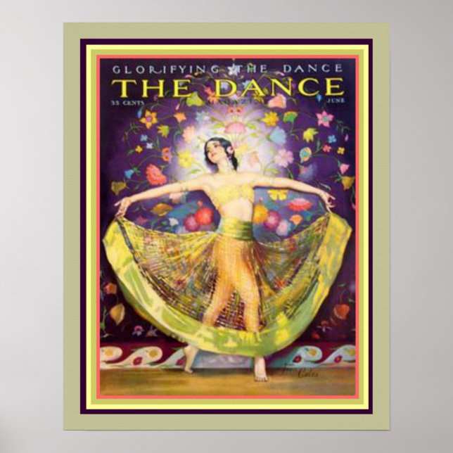 Art Deco "Glorifying the Dance" Poster 16 x 20 (Framsidan)