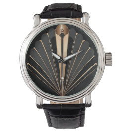 Art Deco Gold Fan Geometric Elegance Armbandsur