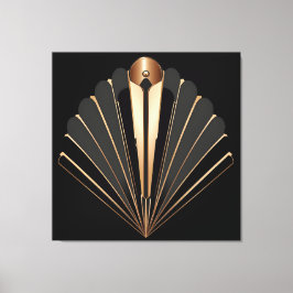 Art Deco Gold Fan Geometric Elegance Canvastryck