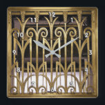 Art Deco Gold Fyrkantig Klocka<br><div class="desc">Art Deco Gold</div>