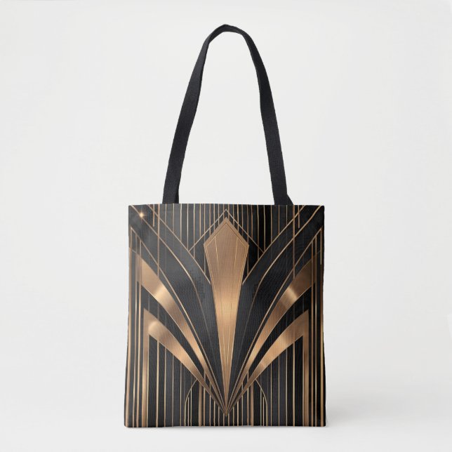 Art Deco Gold Sunburst Luxury Geometry Tygkasse (Framsida)