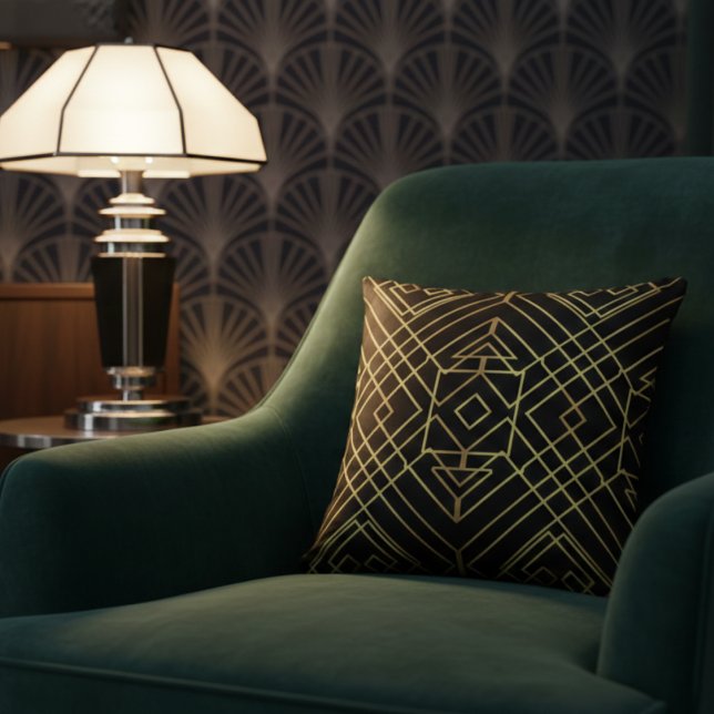 Art deco golden elegant design dekorativ kudde (Skapare uppladdad)