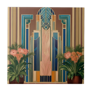 Art Deco Golden Era Entrance Ceramic Tile Kakelplatta