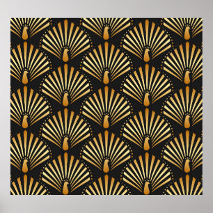 Art deco golden fredsock mönster poster