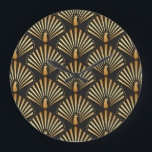 Art deco golden fredsock mönster stor klocka<br><div class="desc">Vintage illustration av golden peace in black bakgrund seamless mönster in art deco stil Golden Peacock Art Deco: Glamor in Varje Feather! Blev på en resa till konsthundeeran med en gyllene påk utan mönster. Gatsby-inspirerad elegans. gatsby, sömlös, bakgrund, påk, fjäder, guld, fläkt, illustration, deco, mönster, geometrisk, abstrakt, struktur, dekor, vintage,...</div>