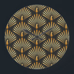 Art deco golden fredsock mönster stor klocka<br><div class="desc">Vintage illustration av golden peace in black bakgrund seamless mönster in art deco stil Golden Peacock Art Deco: Glamor in Varje Feather! Blev på en resa till konsthundeeran med en gyllene påk utan mönster. Gatsby-inspirerad elegans. gatsby, sömlös, bakgrund, påk, fjäder, guld, fläkt, illustration, deco, mönster, geometrisk, abstrakt, struktur, dekor, vintage,...</div>