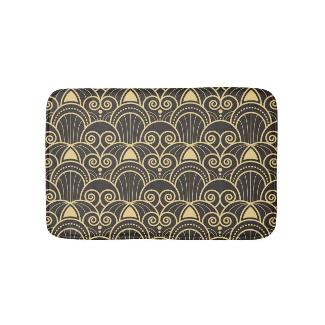 Art Deco: Golden Geometric Tiles. Badrumsmatta (Framsidan)