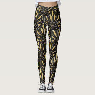 Art deco golden mönster leggings