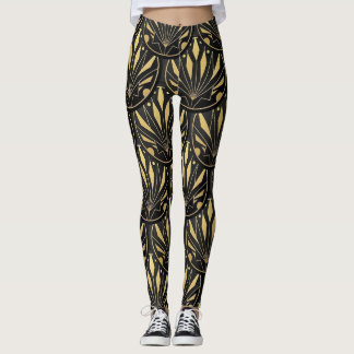 Art deco golden mönster leggings