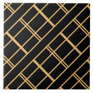 Art Deco Golden Rand på Black Tile Kakelplatta