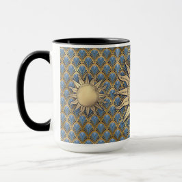 Art Deco Golden Sol & Initial Mugg