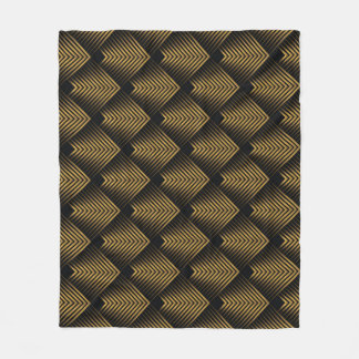 Art Deco: Golden Squares, Corner Tapet. Fleecefilt