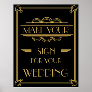 Art Deco Gör en egen poster party /bröllop utskrif