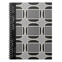 Art Deco gör Marocko-Black-Grått - Personlig Anteckningsbok Med Spiral