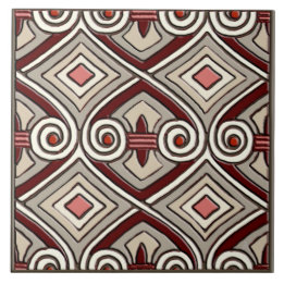 Art déco gör Persien (solbränna, korall, grått och Kakelplatta