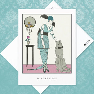 Art Deco Gose Hund Mode Vykort