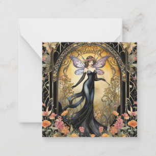 Art Deco Gothic Fairy Card Anteckningskort
