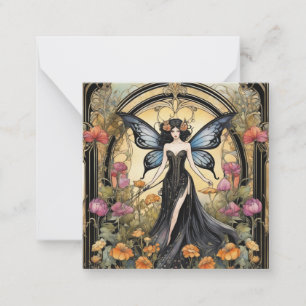 Art Deco Gothic Fairy Card Anteckningskort