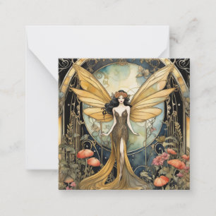 Art Deco Gothic Fairy Card Anteckningskort