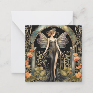 Art Deco Gothic Fairy Card Anteckningskort
