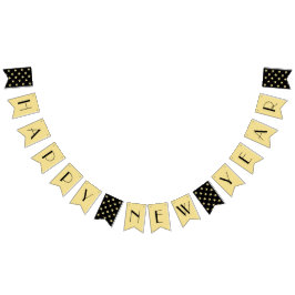 Art Deco Gott nytt år Kväll Party Black Faux Guld Vimplar