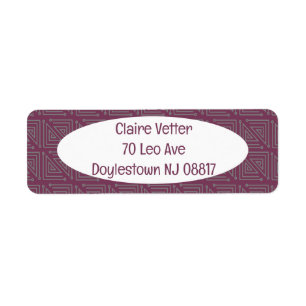 Art Deco Grå Labyrinter Returadress Etikett